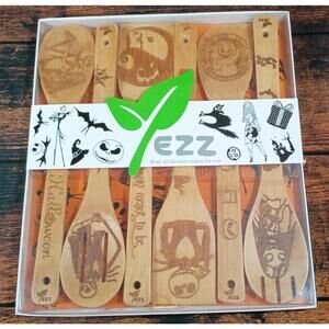 Yezz Halloween Themed Wooden Cooking Utensil Set - 6 Pieces